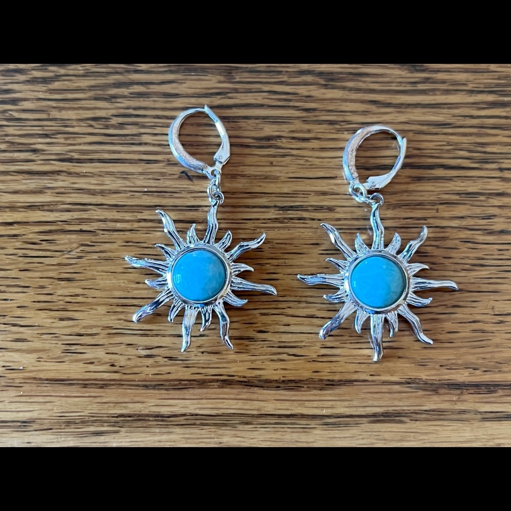 Sterling silver Larimar earrings